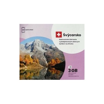 e-SIM karta Švýcarsko 3GB