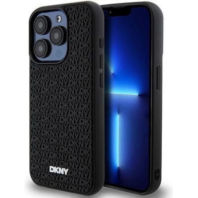 DKNY pevný kryt na iPhone 15 Pro Max s 3D gumeným opakujúcim sa vzorom (DKHCP15X3DRPWK) - čierny KF2342716
