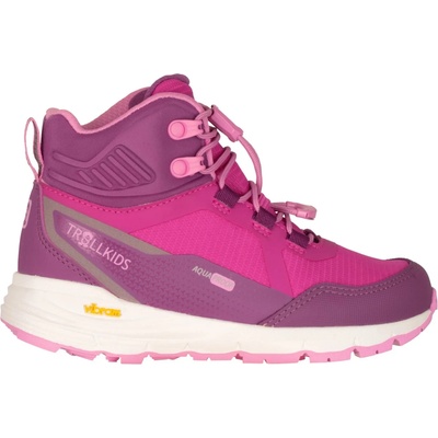 Trollkids Детски туристически обувки Trollkids Kid's Skarvan Hiker Mid XT Walking boots - Bright Berry / Fresh Berry / Candy Pink - размер 35 (EU) (702-4131-0718)