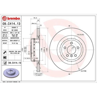 Brzdový kotúč BREMBO 09.C414.13