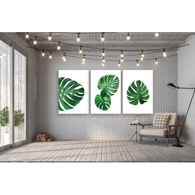 Divio Třídílný obraz na plátně listy, vzor 41218 Velikost: 60x120 cm