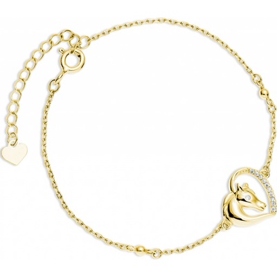 Lunica Stříbrný náramek zlatý KŮŇ 0784