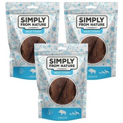 SIMPLY FROM NATURE Meat Strips Zverinové stripsy pre psov 3x 80 g