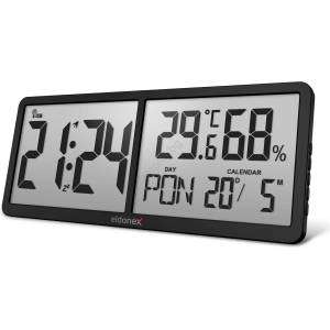 Eldonex ECL-1110-BK - Цифров стенен часовник TimeCheck 4xAA черен (TD0152)