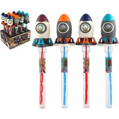 Bublifuk trubice raketa vesmír 38cm 4 barvy 12ks v boxu