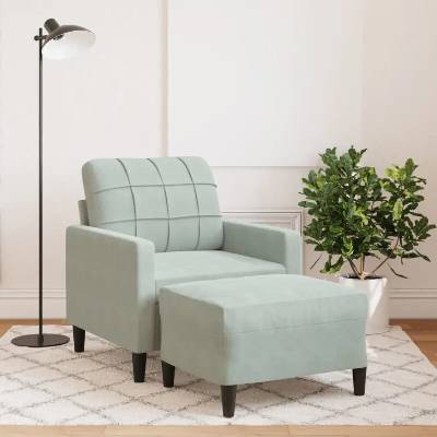 vidaXL 11461.3278257 s podnožkou světle šedé 60 cm samet