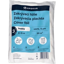 Spokar zakrývací fólie na malování, 5 µ, 20 m2, 4 × 5 m, 3 ks