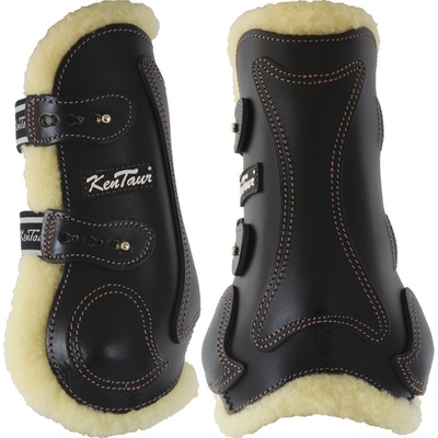 Kentaur Přední kožené kamaše s pravým beránkem ROMA Světle hnědá – Zboží Mobilmania