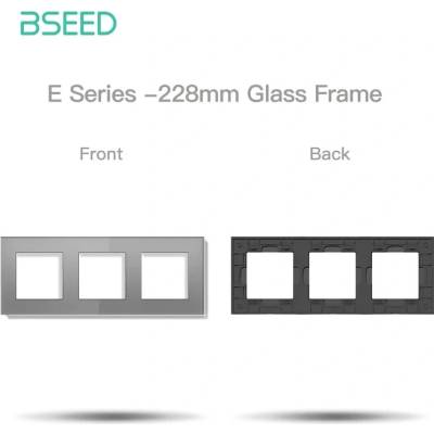 BSEED prepínač/zásuvkový panel - Echo Click Sklo 3 Sivá