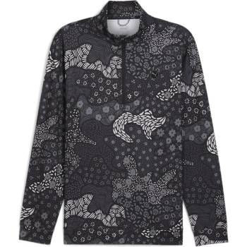 PUMA Тениска Puma Men's Camo Quarter Zip Long Sleeve T-Shirt - Blk/Slatesky