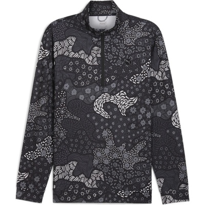 PUMA Тениска Puma Men's Camo Quarter Zip Long Sleeve T-Shirt - Blk/Slatesky