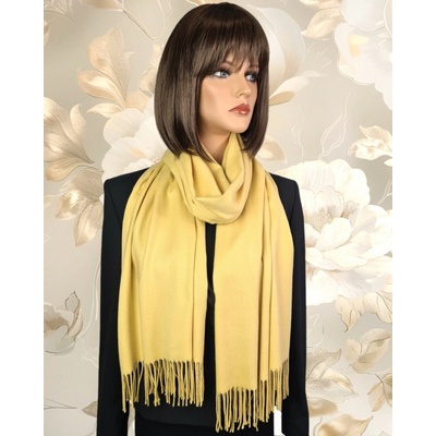 Classic Scarf šála krémově světle žlutá unisex luxusní kašmír