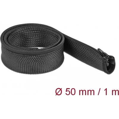 Delock Оплетен ръкав с цип 1 m x 50 mm черен