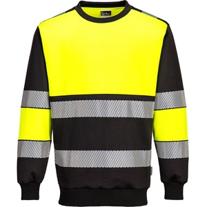 Portwest hi-vis pw376 / Светлоотразителен суитшърт - hv жълто/черно 4xl (pw376ybr4xl)