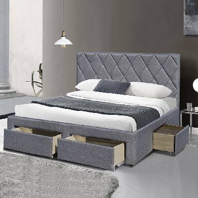 Halmar Тапицирано легло betina 160 със сив текстил и чекмеджета (v-ch-betina_160-loz)