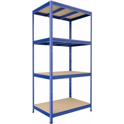 Biedrax Regál do domácnosti 35 x 120 x 180 cm, modrý, 4 police MDF, nosnost 200 kg na polici