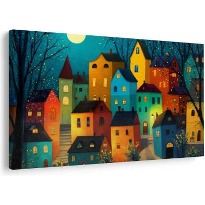 Obraz kouzelná noční vesnička - 30x20