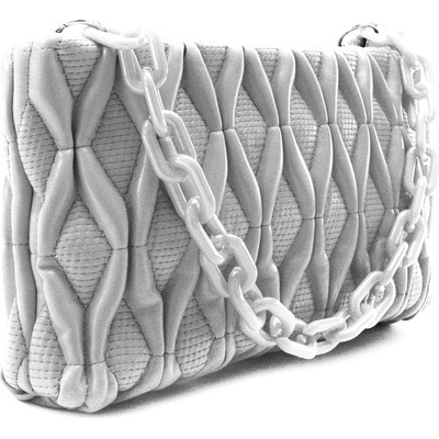 Stříbrná netradiční prošívaná crossbody dámská kabelka Azzini