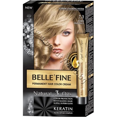BELLE’FINE Боя за коса Belle'Fine, 7.3 Warm Hazelnut, p/n BF-16307.3 - Крем-боя за коса с провитамин B5, топъл лешник (BF-16307.3)