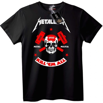 NOONEBRAND Тениска Metallica Избий Ги Всички Череп - 2XL, White