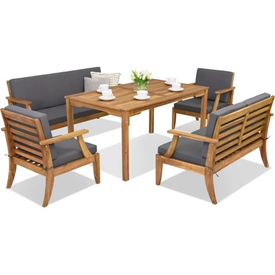 Garden Point Градински мебели от акациево дърво Danang Apetito 7 Garden Point (GAP414-7)