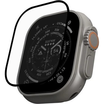 Urban Armor Gear Gear Glass Screen Shield Plus - най-висок клас стъклено защитно покритие за дисплея на Apple Watch Ultra 49мм (черен-прозрачен)