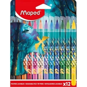 Maped Maped: Комплект филцови маркери „Дракон - перащи се, 12 броя (IMA845434)