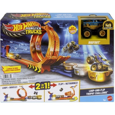 Hot Wheels monster trucks dráha se smyčkou a bigfootem JBX64