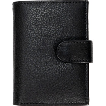 HL kožená unisex malá peňaženka na karty s RFID ochranou a vysúvacím patentom na karty čierna