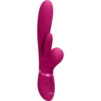 VIVE Kura Thrusting G-Spot Vibrator with Flapping Tongue & Pulse Wave Stimulator Pink