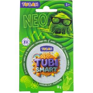 TUBAN Сензорна маса за моделиране Tuban - Tubi Smart, Neo, 50 g, зелен неон (TU3851) - baby