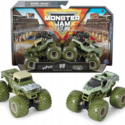 MONSTER JAM 2 VOZIDLÁ MONSTER TRUCK SHAKER VS SOLDIER FORTUNE 1:64