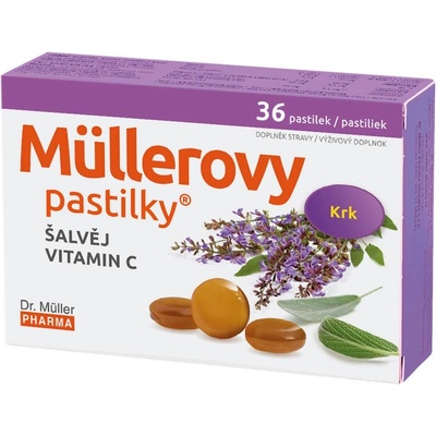 Müllerovy pastilky se šalvějí bez cukru 36 ks