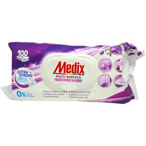  Medix, Мокри кърпички за мултиповърхностно почистване Flowers, 100 бр