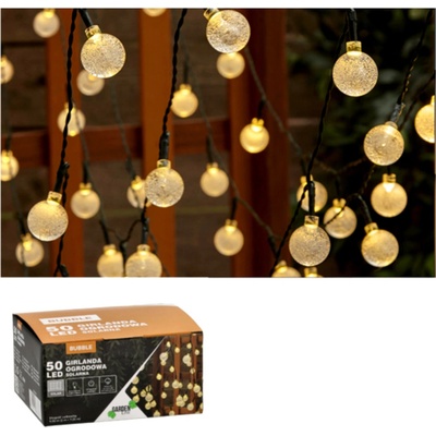 Garden Line Solární LED světelný řetěz Bubble 9,35 m černý/teplá bílá