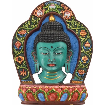 Sanu Babu Maska Buddha, ručně malovaná, 18x4x23cm (4C)