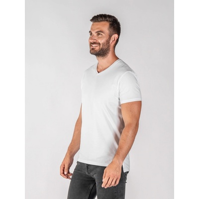 TallGuys pánské rozstřižené tričko véčko Pure white