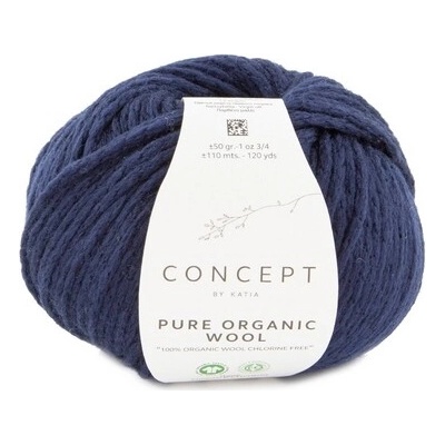 PURE ORGANIC WOOL Katia Farby PURE ORGANIC WOOL: 56 tmavá modrá