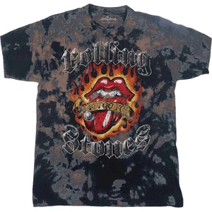 The Rolling Stones Tattoo Flames Dip-Dye on Grey L Риза (RSTS136MDD03)