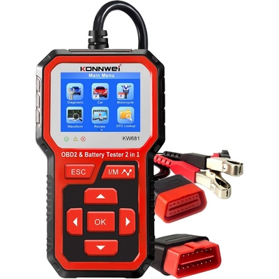 Diagnostický merač, skener OBD2, tester batérií Konnwei KW681