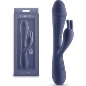  Вибратор с клитор стимулатор, затоплящ се, 20см. - Obsessions Scarlett Dark (NSTOYS1115)