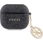 Guess 4G Script PC/PU Charm калъф за AirPods 3 черен (GUA3P4E4CDK)