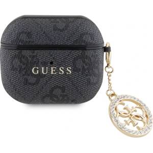 Guess 4G Script PC/PU Charm калъф за AirPods 3 черен (GUA3P4E4CDK)