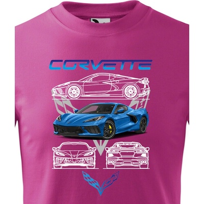 Dětské tričko Chevrolet Corvette Purpurová Velikost Canvas Bezvatriko.cz 2326