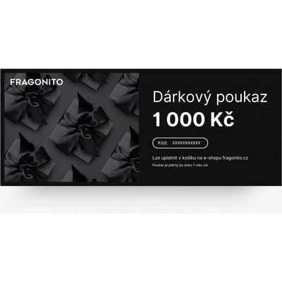 Dárkový poukaz v hodnotě 1000 Kč Černý v elektronické podobě