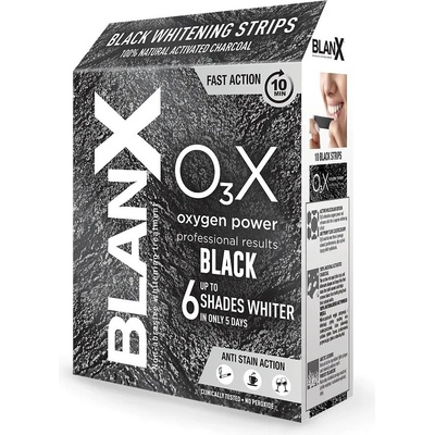 BlanX O3 X Black Fast Action bělící pásky na zuby 10 ks