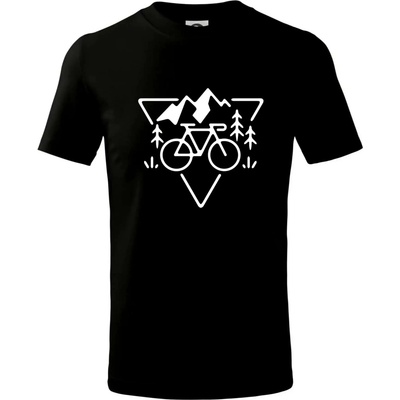 Cyklo trojúhelník tričko dětské bavlněné černá