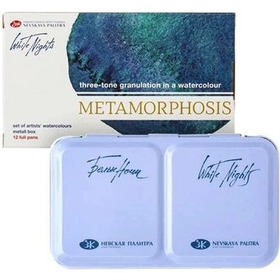 Nevskaya Palitra sada akvarelových barev Metamorphosis 12 ks - kovový box