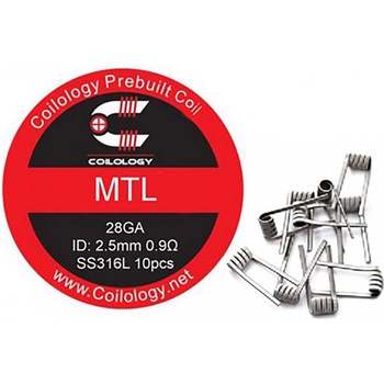 Coilology Předmotané spirálky MTL SS316L 0,9ohm 10ks