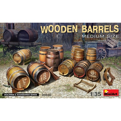 Miniart Wooden Barrels. Medium Size 1:35